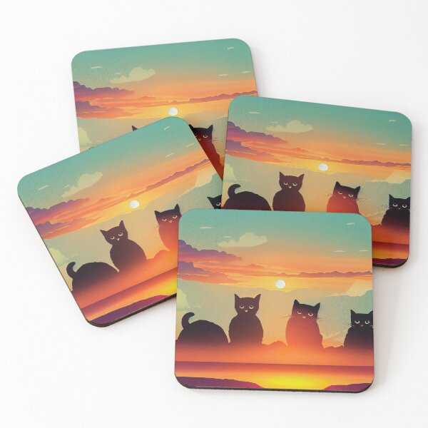 Item preview, Cute Cats Watching Sunset Sticker  designed and sold by TheCreativeFab.