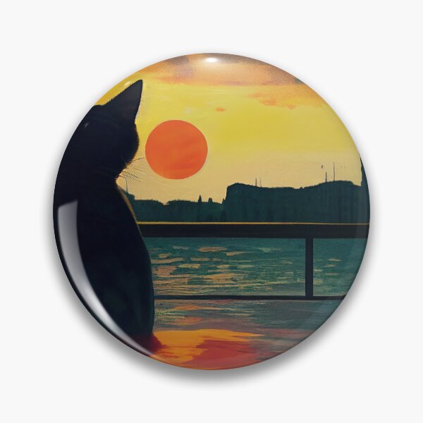 Item preview, Cute Cat Watching Sunset Sticker  designed and sold by TheCreativeFab.
