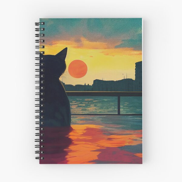 Item preview, Cute Cat Watching Sunset Sticker designed and sold by TheCreativeFab.