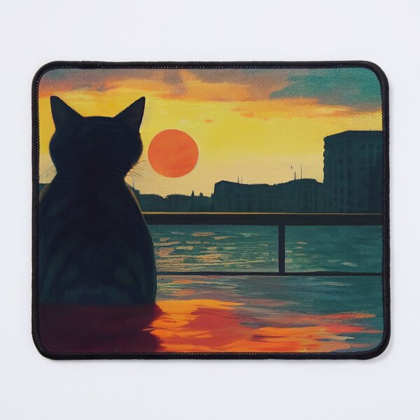 Item preview, Cute Cat Watching Sunset Sticker  designed and sold by TheCreativeFab.