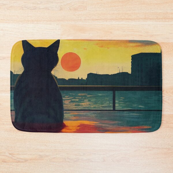 Item preview, Cute Cat Watching Sunset Sticker  designed and sold by TheCreativeFab.