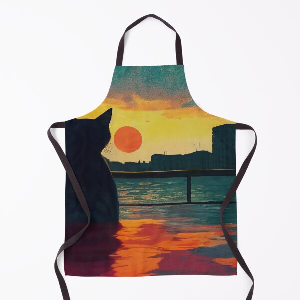 Item preview, Cute Cat Watching Sunset Sticker designed and sold by TheCreativeFab.