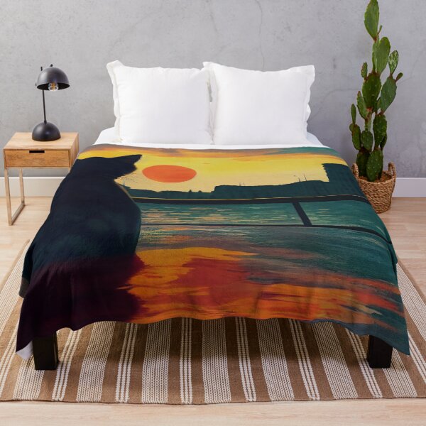 Item preview, Cute Cat Watching Sunset Sticker designed and sold by TheCreativeFab.