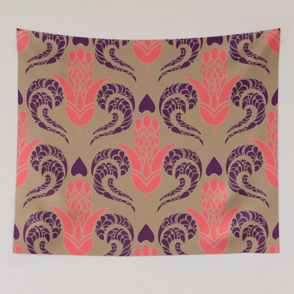Item preview, Hamsa and Waves Seamless Pattern Neon designed and sold by Anakathrin.