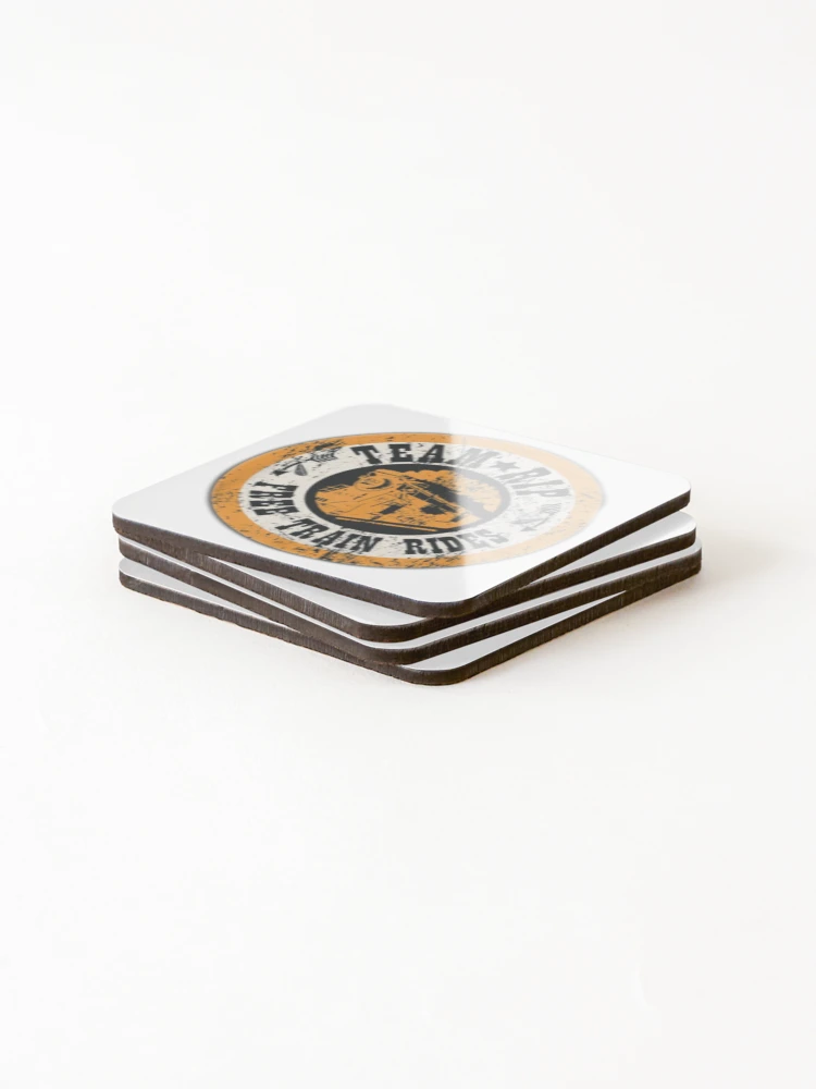 Thumbnail 4 of 5, Coasters (Set of 4), Team RIP Free Train Rides Distressed Yellowstone Design designed and sold by SheilasDigitalStudio.