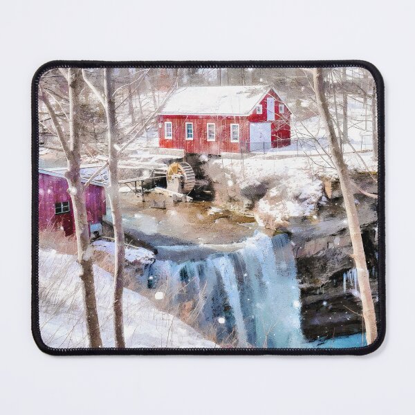 Item preview, Red Barn and Waterfall designed and sold by Nadeasart.