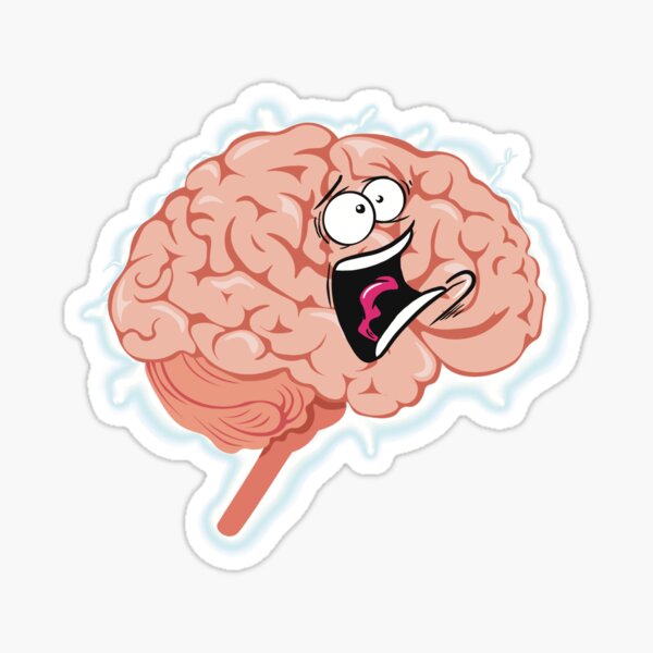 Screaming electrocuted seizure brain Sticker