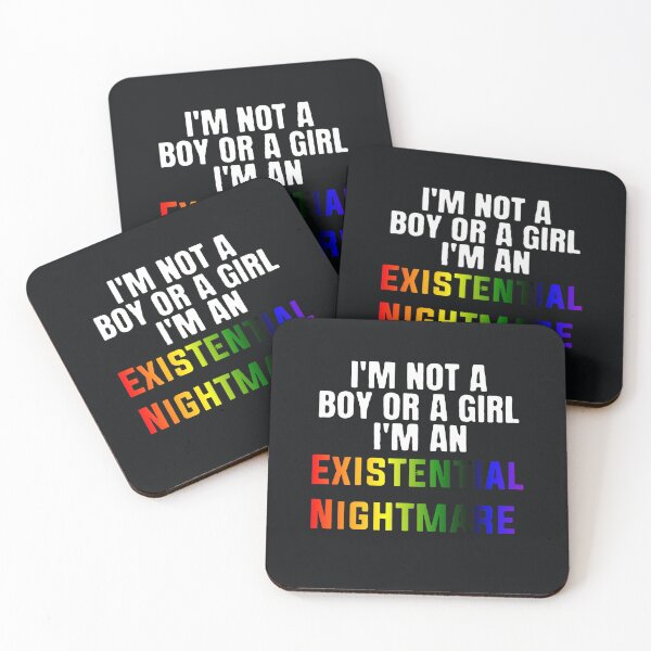 Item preview, I'm Not a Girl or a Boy I'm an Existential Nightmare t-shirt tee (socially conscious / LGBTQ Tee / Trans Top / Woke / Gay Rights / Trans) designed and sold by Sophistical.