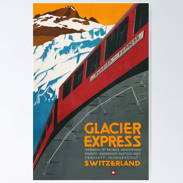 Item preview, " Switzerland: 2022/today - Glacier Express Winter Journey ... designed and sold by MOUNTAINS on FIRE.