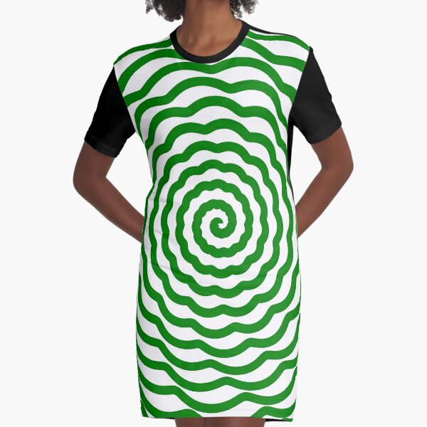 Very Big Green Spiral #GreenSpiral #Green #Spiral  Graphic T-Shirt Dress