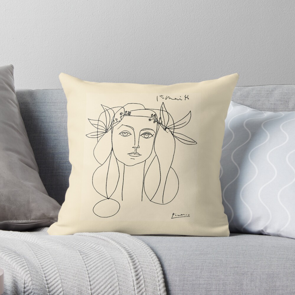 HEAD 1946 : Vintage Abstract Print Throw Pillow
