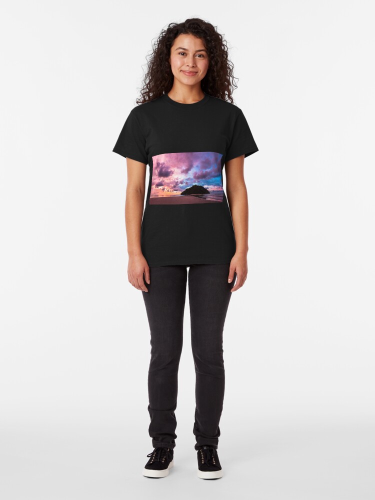 Alternate view of Tropical island and paradise beach at sunset Classic T-Shirt