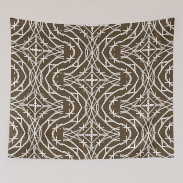 Item preview, Tribal Art Pattern A - Brown & white lines - Throw Pillows and Prints  designed and sold by ScatterHub.