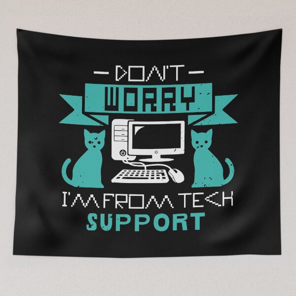 Item preview, Funny Saying I'm From Tech Support Cute Cat With Computer designed and sold by MONOKARYON.