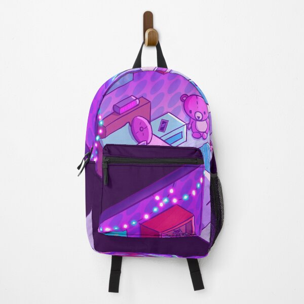 Item preview, Symmetric Minimal Gamer Room Design Drawing Vector Illustration Purple Pink Blue  With Led Lights designed and sold by yunuzdemirtas.