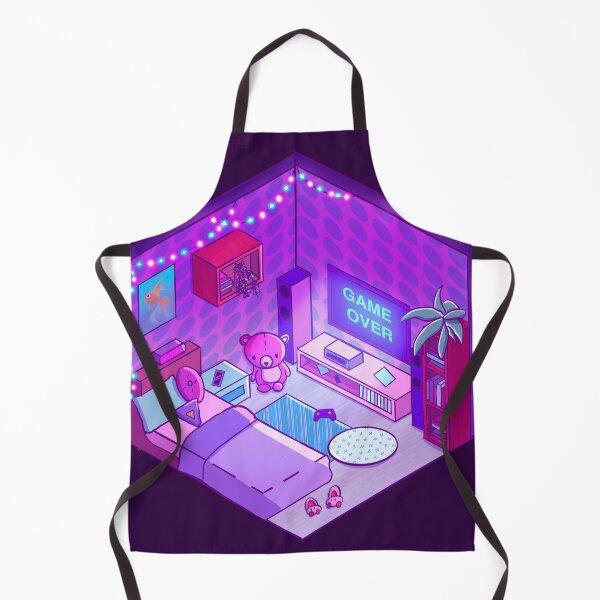 Item preview, Symmetric Minimal Gamer Room Design Drawing Vector Illustration Purple Pink Blue  With Led Lights designed and sold by yunuzdemirtas.
