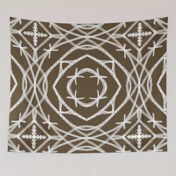 Item preview, Copy of Tribal Art Pattern B - Brown & white lines - Throw Pillows and Prints  designed and sold by ScatterHub.