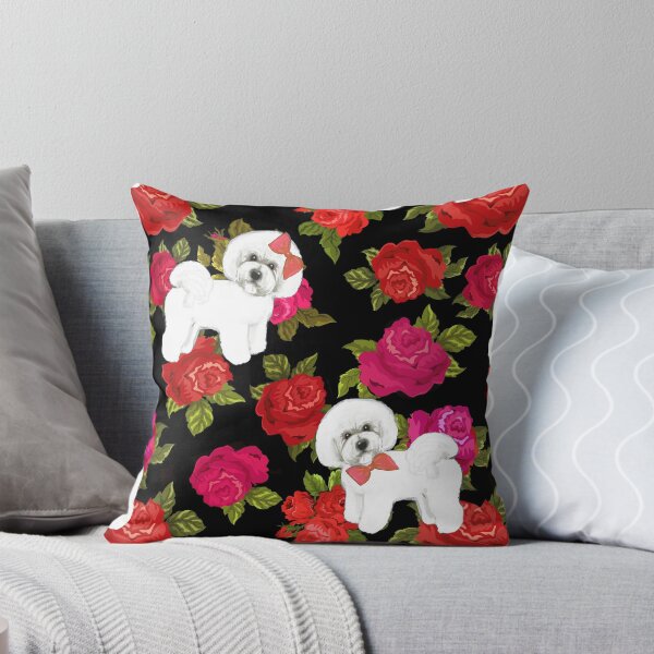 Item preview, Bichon Frise Red rose, Pink rose Floral designed and sold by MagentaRose.