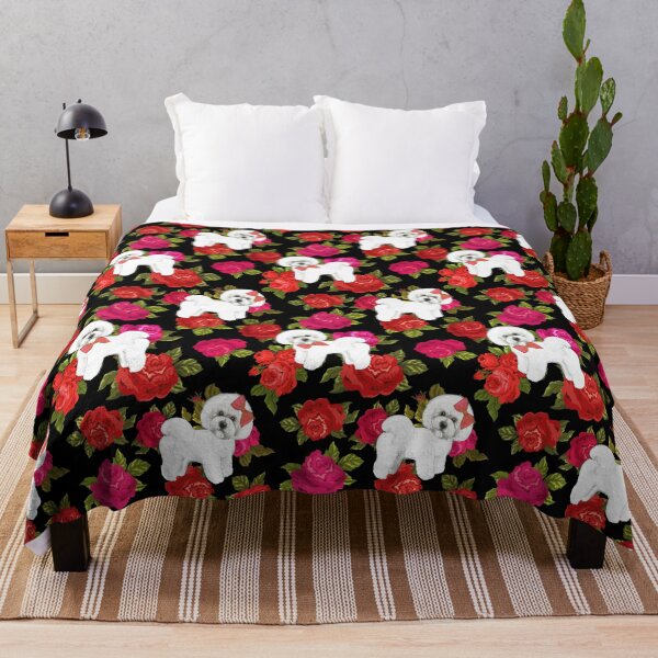 Item preview, Bichon Frise Red rose, Pink rose Floral designed and sold by MagentaRose.