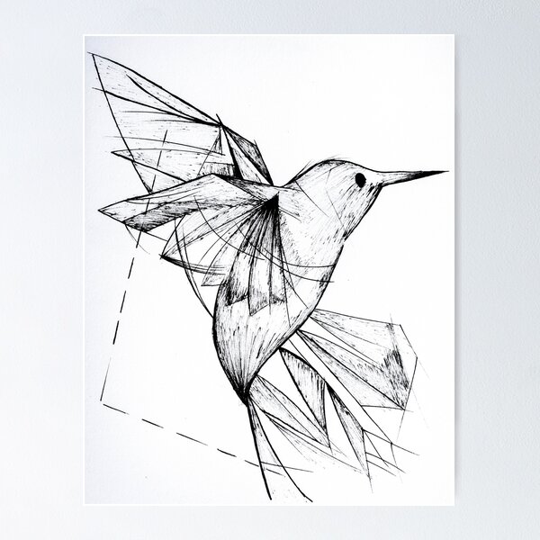 Colorful Hummingbird Illustration Tattoo Design – Tattoos Wizard Designs