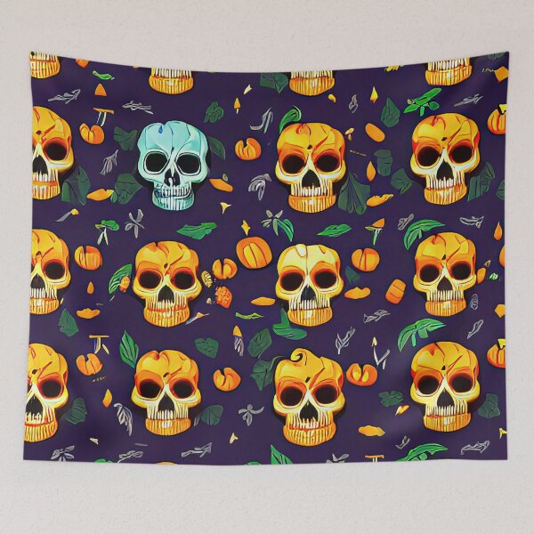 Item preview, Orange Skull Blue Skull designed and sold by artcomesfirst.