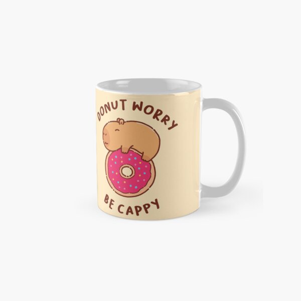 Artikel-Vorschau von Mach dir keine Sorgen, sei Cappy, Mach dir keine Sorgen, sei glücklich, Capybara auf einem Donut, Capy, designt und verkauft von manydoodles.