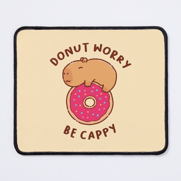 Item preview, Don't worry be cappy, Dont worry be happy, capybara on a donut, capy designed and sold by manydoodles.