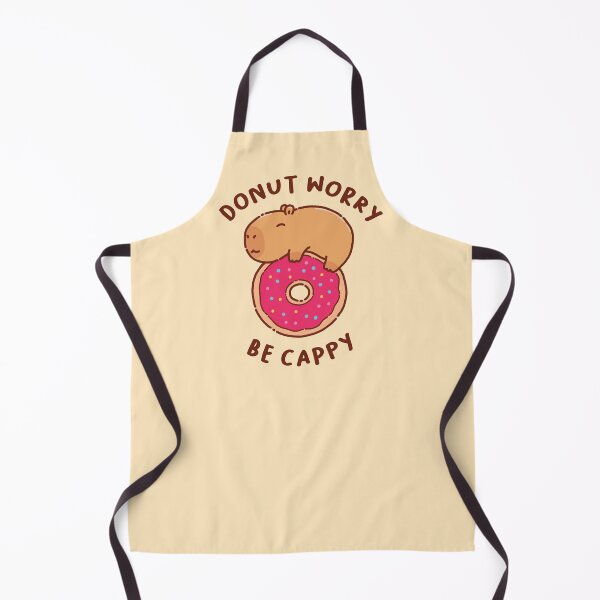 Item preview, Don't worry be cappy, Dont worry be happy, capybara on a donut, capy designed and sold by manydoodles.
