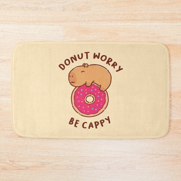 Item preview, Don't worry be cappy, Dont worry be happy, capybara on a donut, capy designed and sold by manydoodles.