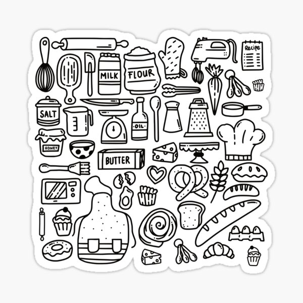 Baking Accessories Blueprint Cake Baking Tools' Sticker