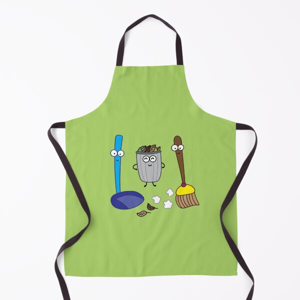 Item preview, cute broom dustpan and trash bin designed and sold by wordspotrayal.