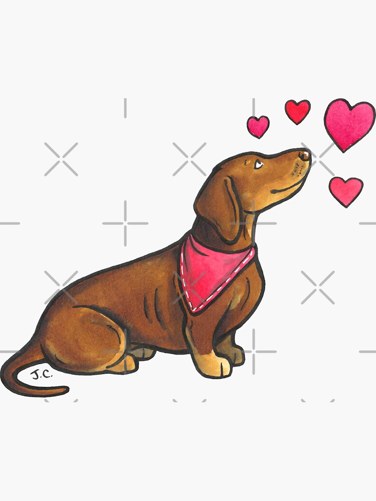 Dachshund love by animalartbyjess