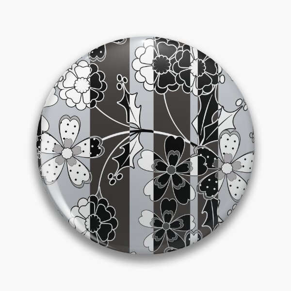 Item preview, The floral pattern.Black and white.Striped background. designed and sold by marinaklykva.