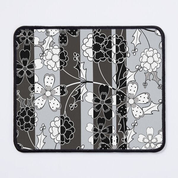 Item preview, The floral pattern.Black and white.Striped background. designed and sold by marinaklykva.