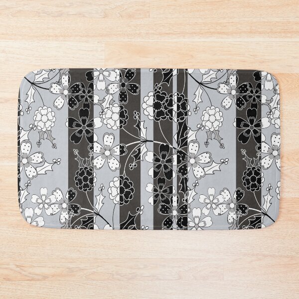 Item preview, The floral pattern.Black and white.Striped background. designed and sold by marinaklykva.