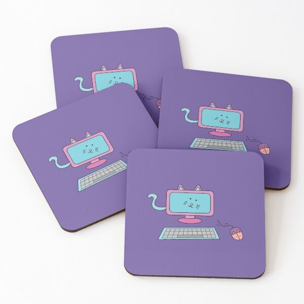 Item preview,  computer cat with keyboard and mouse designed and sold by wordspotrayal.