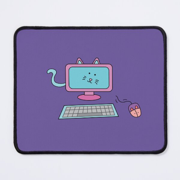 Item preview,  computer cat with keyboard and mouse designed and sold by wordspotrayal.