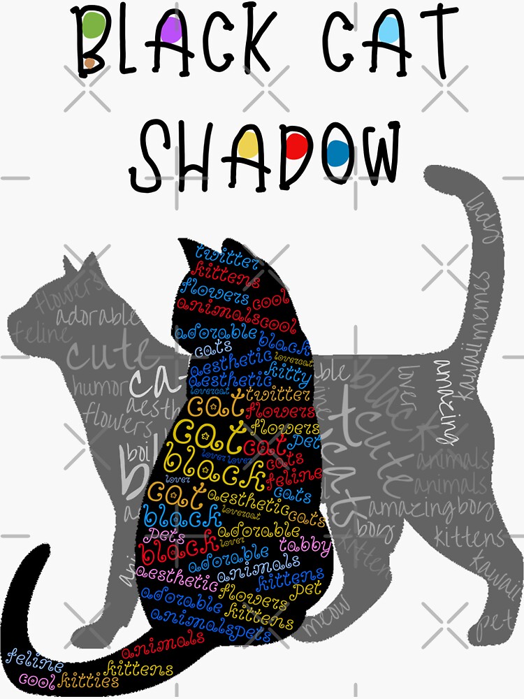" Black Cat Shadow" Sticker for Sale by yassooarts Redbubble