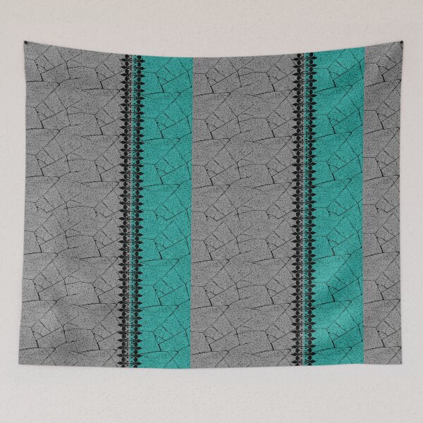 Item preview, Grey , turquoise background with decorative vertical stripe. designed and sold by marinaklykva.
