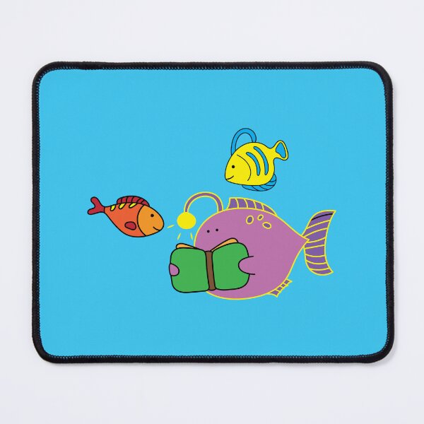 Item preview, funny cute lanternfish reading book with friends designed and sold by wordspotrayal.