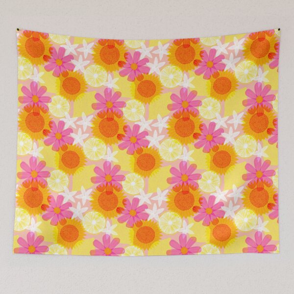 Item preview, Patrón de limones y flores designed and sold by Vicki Dunlop.