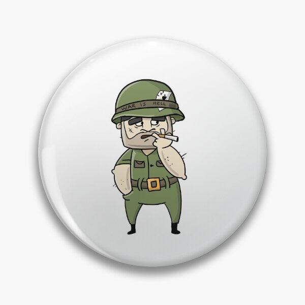 Item preview, war is hell soldier cartoon designed and sold by lonelyPrinter.