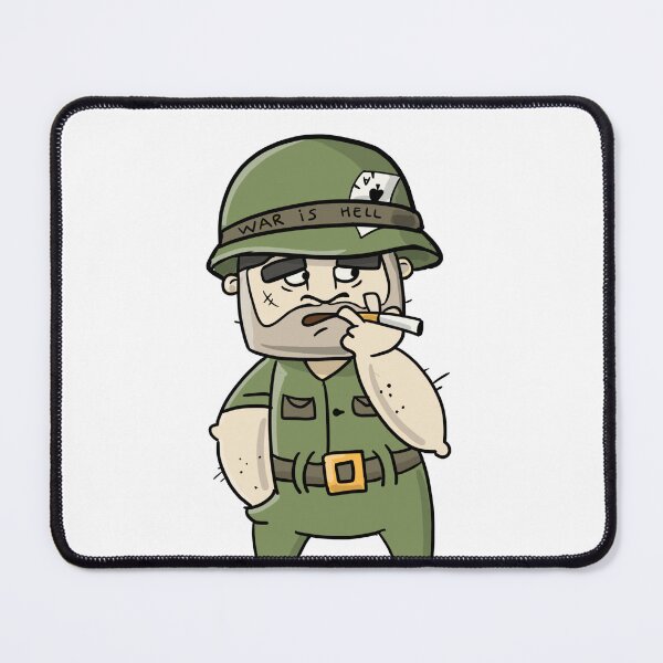 Item preview, war is hell soldier cartoon designed and sold by lonelyPrinter.