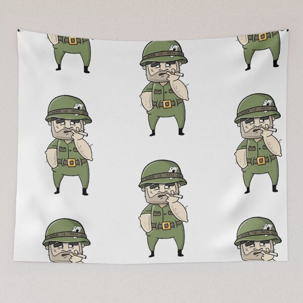 Item preview, war is hell soldier cartoon designed and sold by lonelyPrinter.