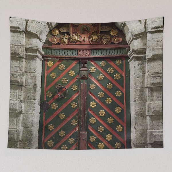 Item preview, The green door with golden flowers designed and sold by Jouko Lehto Photography.