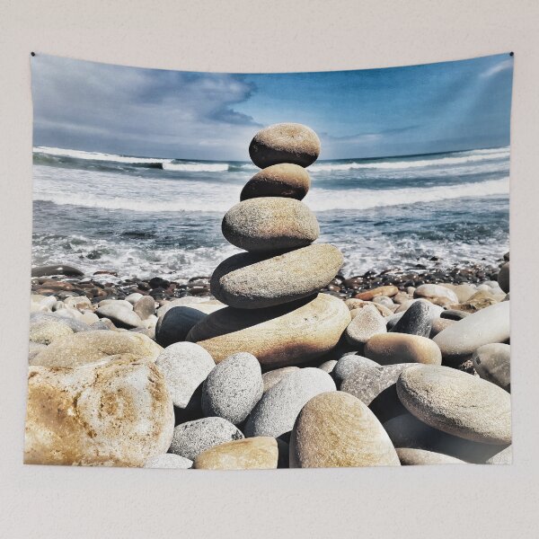 Item preview, Zen Pebble Tower - Cairn Balancing Beach Pebbles at the Beach 1 of 4 designed and sold by Beachy.