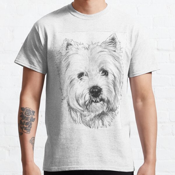 Beloved Westie Portrait in Graphite Classic T-Shirt