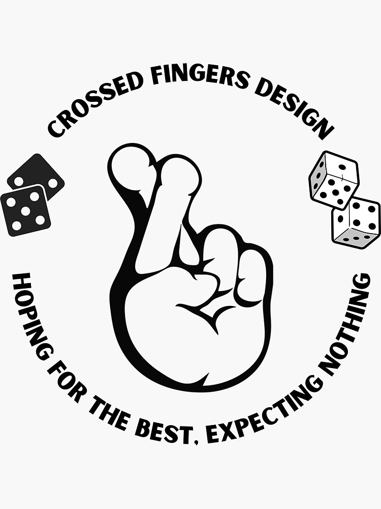"Crossed Fingers Design Brand" Sticker for Sale by MyImpressario