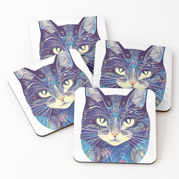 Item preview, blue cat fantasy pattern designed and sold by keyd-studio.