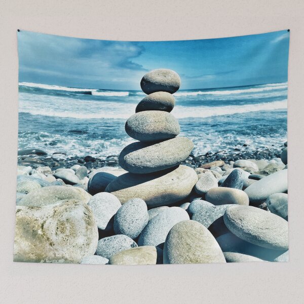 Item preview, Zen Pebble Tower - Cairn Balancing Beach Pebbles at the Beach 2 of 4 designed and sold by Beachy.